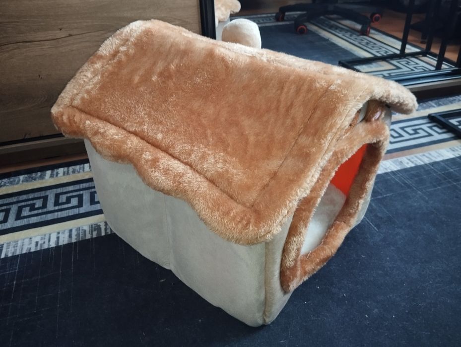 Ciepła zimowa pluszowa buda dla psa kota kojec