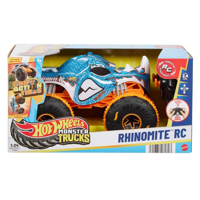 hot wheels monster trucks rc rhinomite zdalnie sterowany 1:24