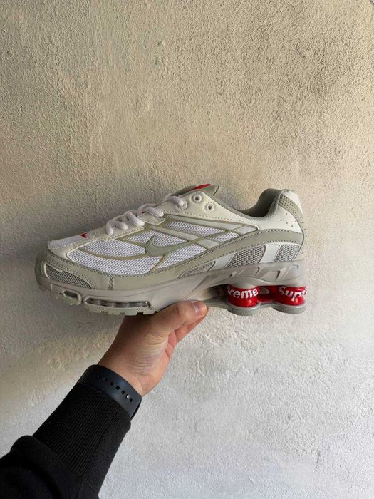 Кросівки Nike x Supreme Shox Ride 2 Grey White / кроси Найк х Супрім