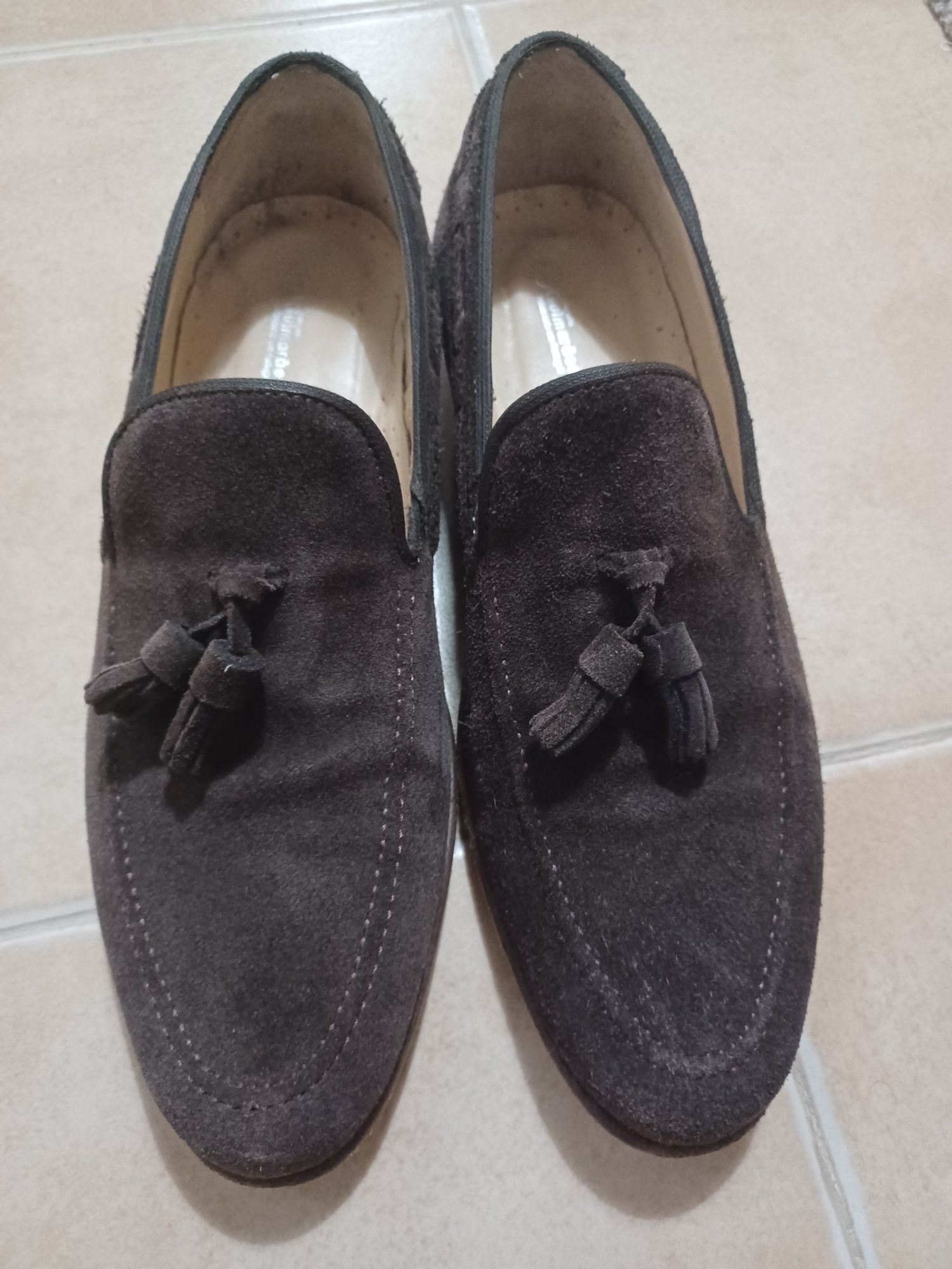 Sapatos de camurça castanhos de homem