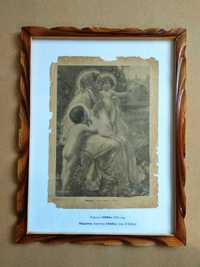 Картина фото, Мадонна, репродукция журнал НИВА 1901 года.