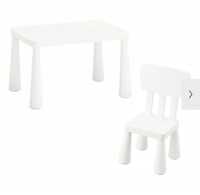 Блакитні стіл та стілець Ikea Mammut