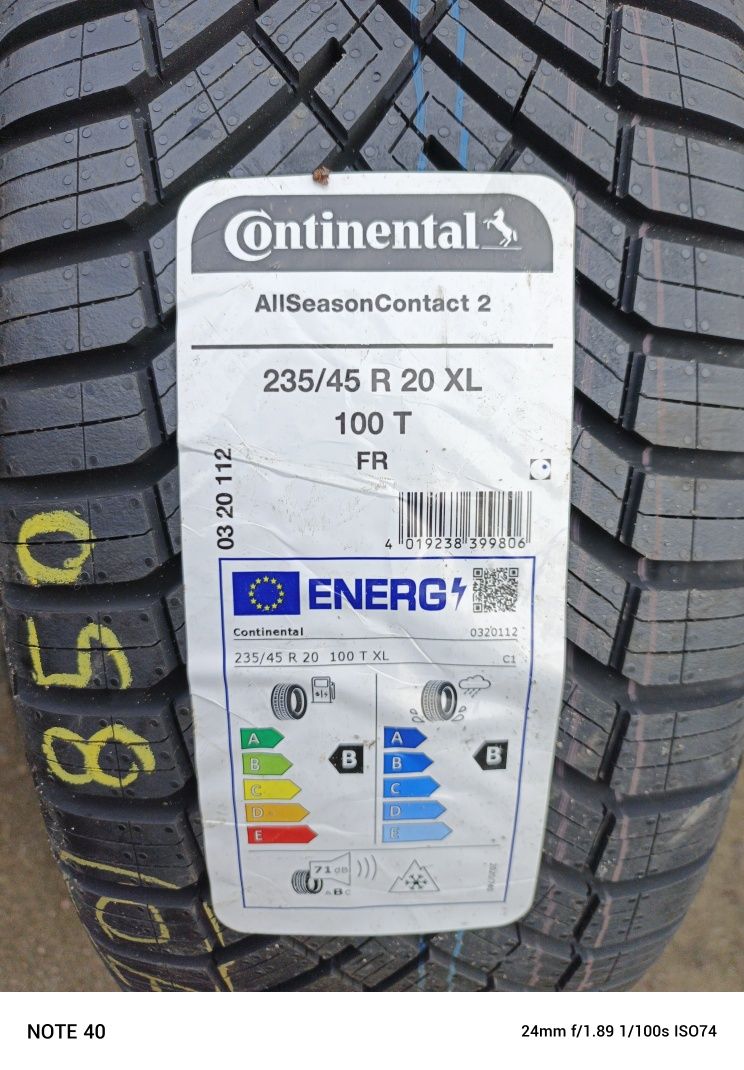 Nowe opony wielosezonowe 235/45/20 Continental 24r