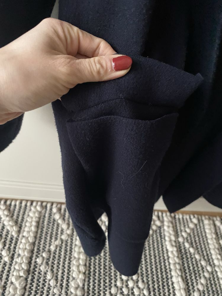 Sweter kardigan orsay m 38 granatowy długi wiosna do sukienki szortnic