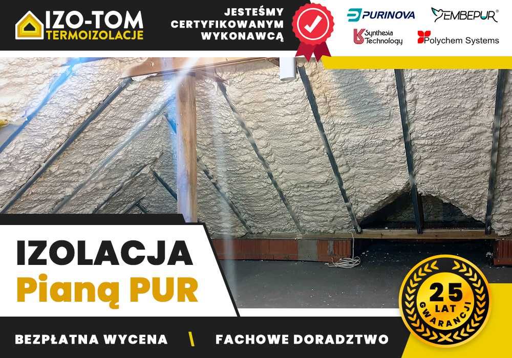 Ocieplenie Pianą PUR Ocieplanie pianką Izolacja Poddasza Dachu Ruda Śl