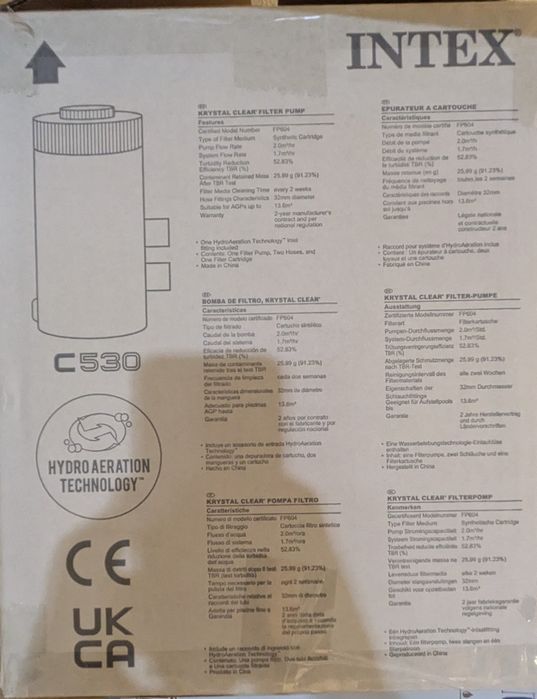 Piscina, bomba e cobertura intex