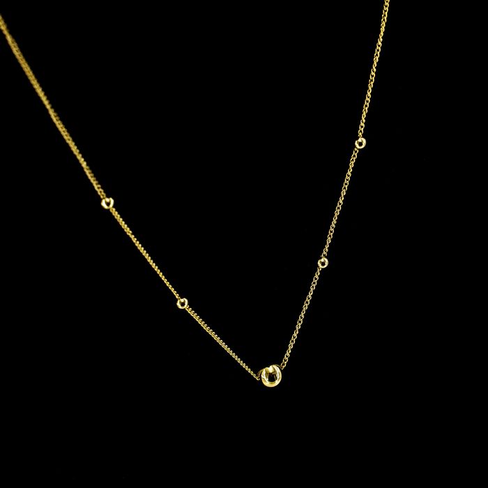 Łańcuszek Kuleczki Większe Mniejsze Złoty Stal 00675