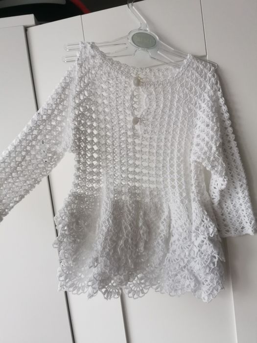 Komplet Sukienka na chrzest ręcznie robiona