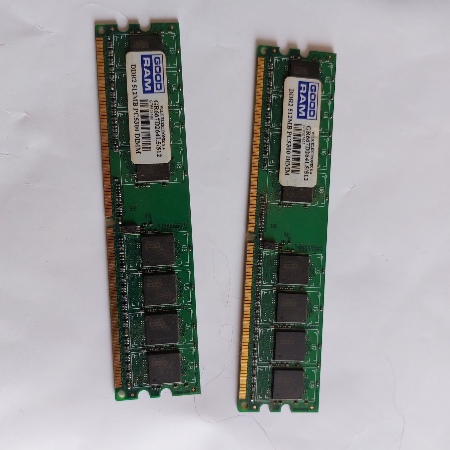 Pamięć RAM DDR2 kości 2 X 512 mb