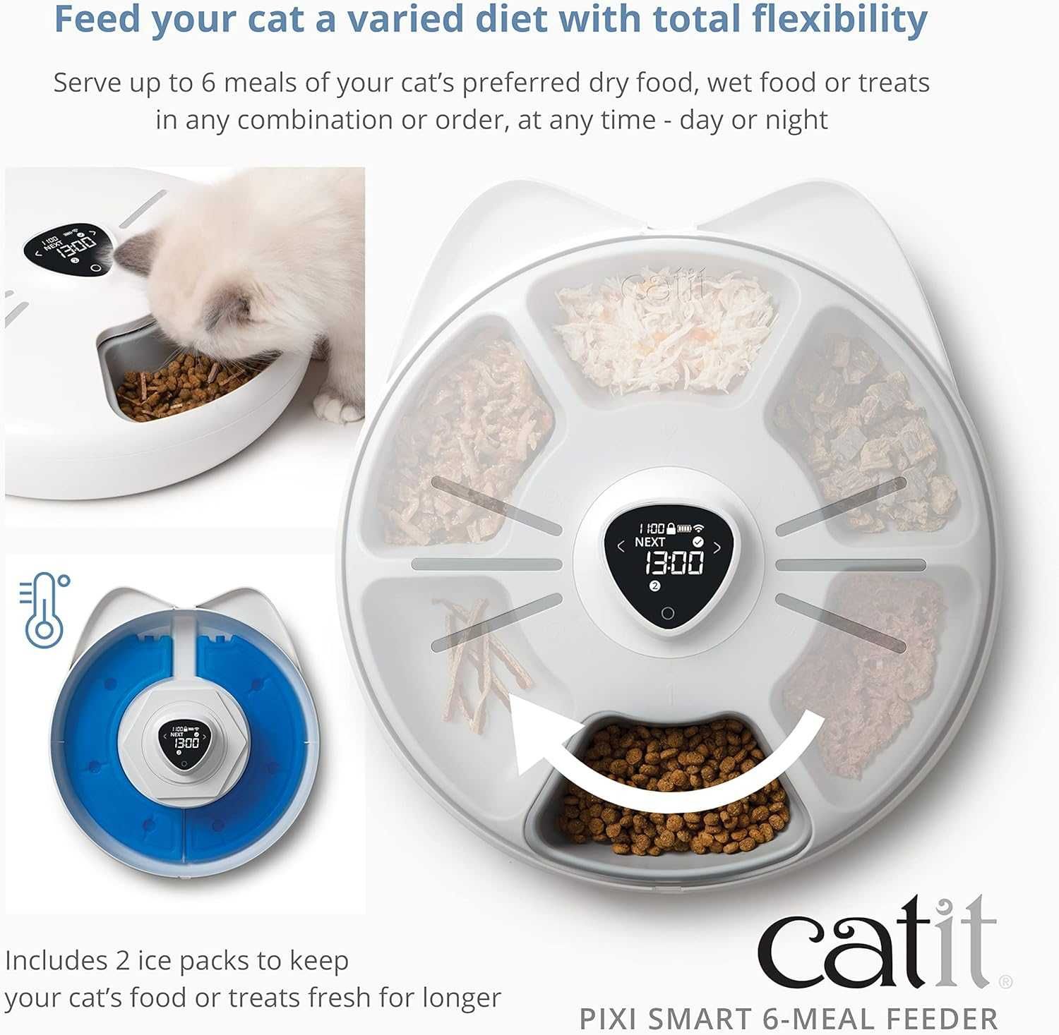 кормушка Catit PIXI Smart 6-Meal Feeder – автоматича розклад годування
