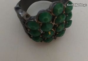 Conjunto de pulseira + anel cor verde
