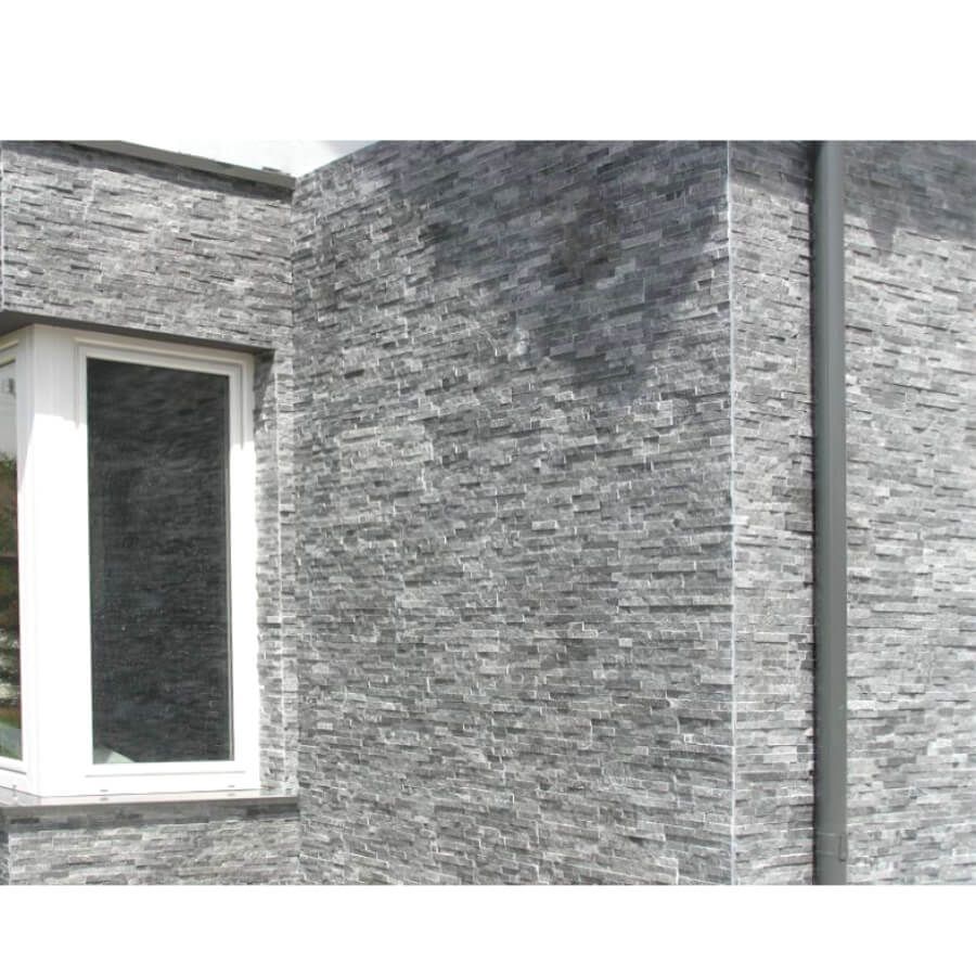 Panel ścienny Marmur Crystal Black 10x36 Kamień Elewacyjny Ścienny