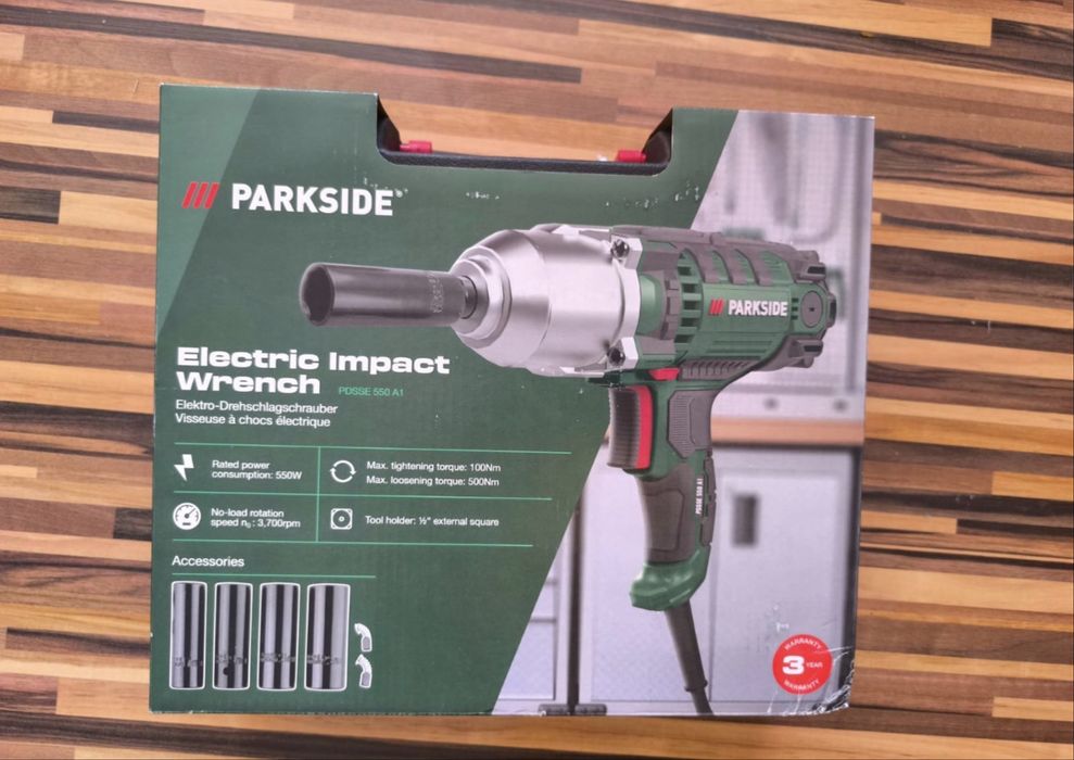 Elektryczny klucz udarowy Parkside PDSSE 550 A1, 550W, nowy z walizką