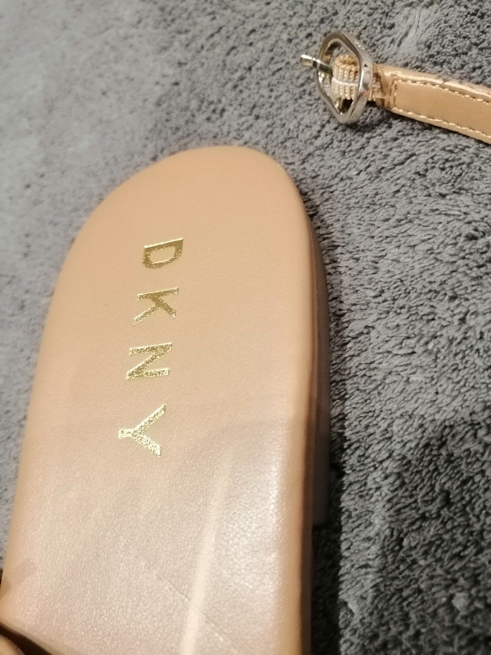 Buty, sandały, DKNY, beżowe, donna karan