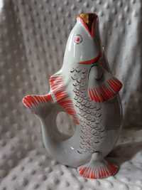 Połonne figurka porcelanowa ryba wazon duża