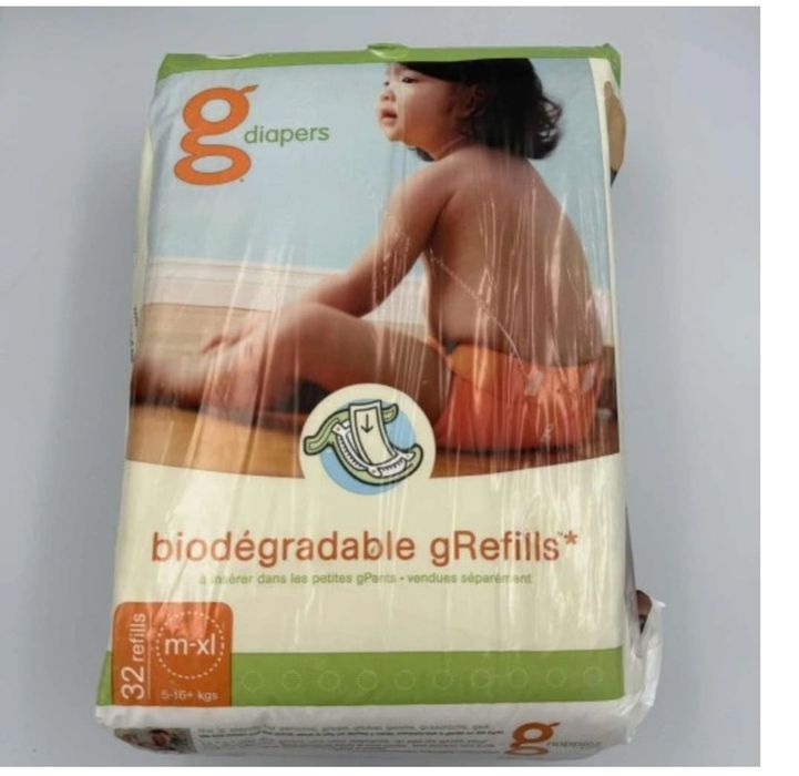gDiapers wkłady do pieluch do spłukiwania w toalecie r. M-XL 32szt