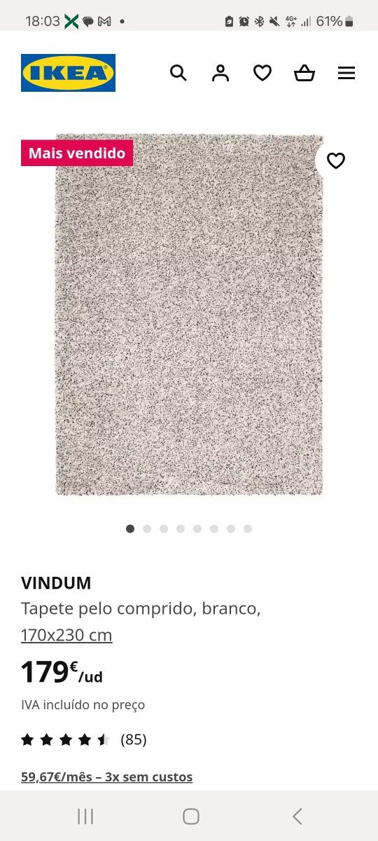 Tapete Ikea Vindum 1.70m x 2.30m