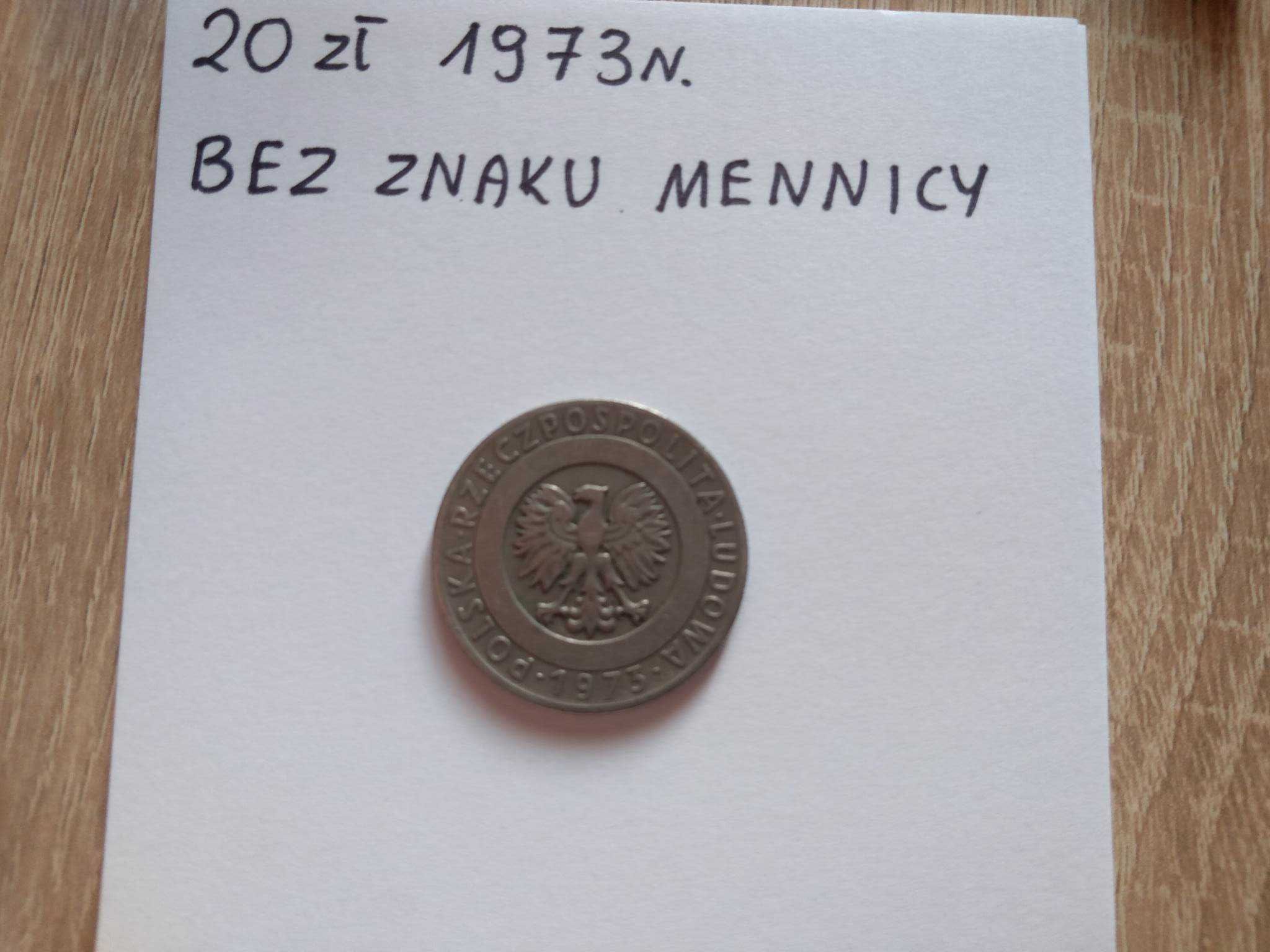 20 zł 1973r. bez znaku mennicy