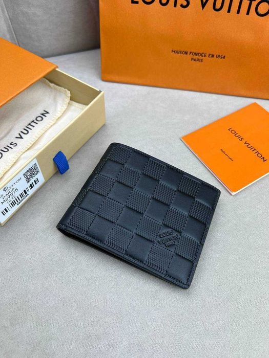 Кожаный черный бумажник Louis Vuitton кошелек Луи Виттон k416