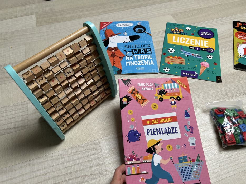 Liczydło tabliczka mnozenia drewniana pomoc Montessori do matematyki