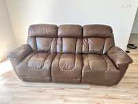 Skorzana sofa z opcja rozkladania - 3 osobowa