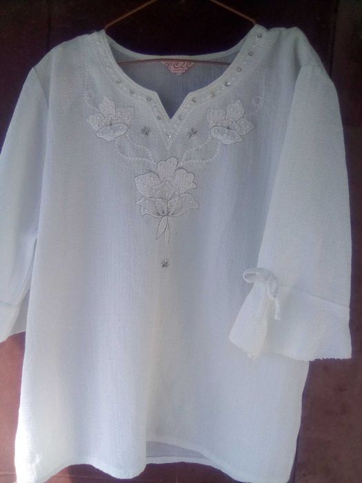 Біла жіноча Блуза вишита етно стиль