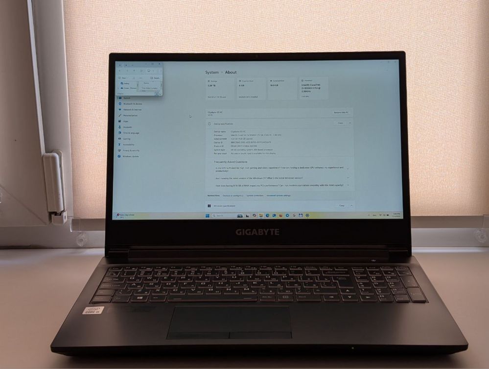 Игровой ноутбук Gigabyte G5 KC Core i5-10500H/16/512/3060