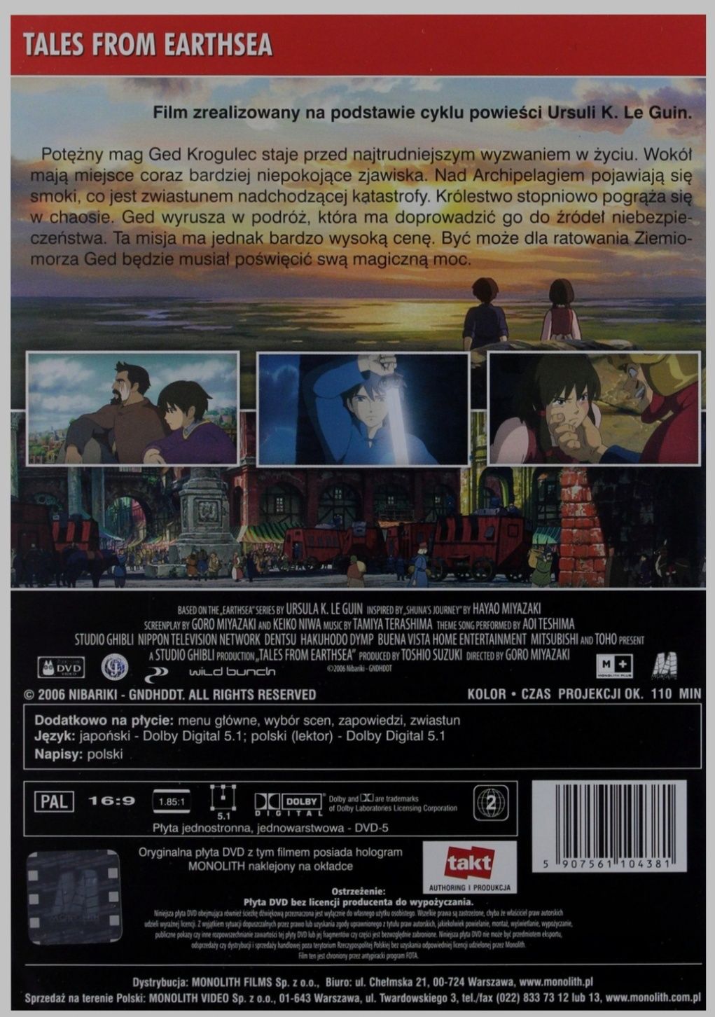 Studio Ghibli DVD Opowieści z Ziemiomorza