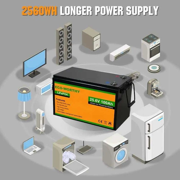 LiFePO4 eco-worthy 24V 100A