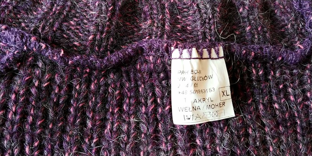 Ciepła bluzka sweter krótki rękaw XL