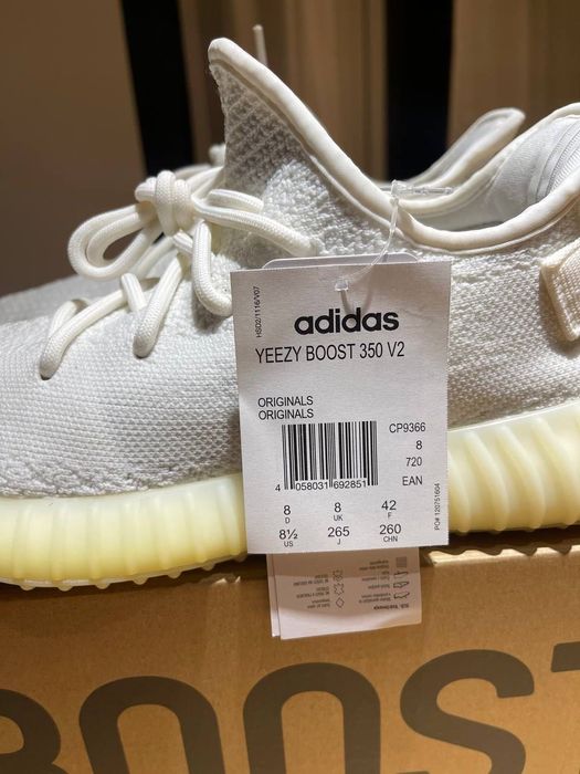 adidas Yeezy boost 350 v2 cream white 42 bone zebra onyx carbon
