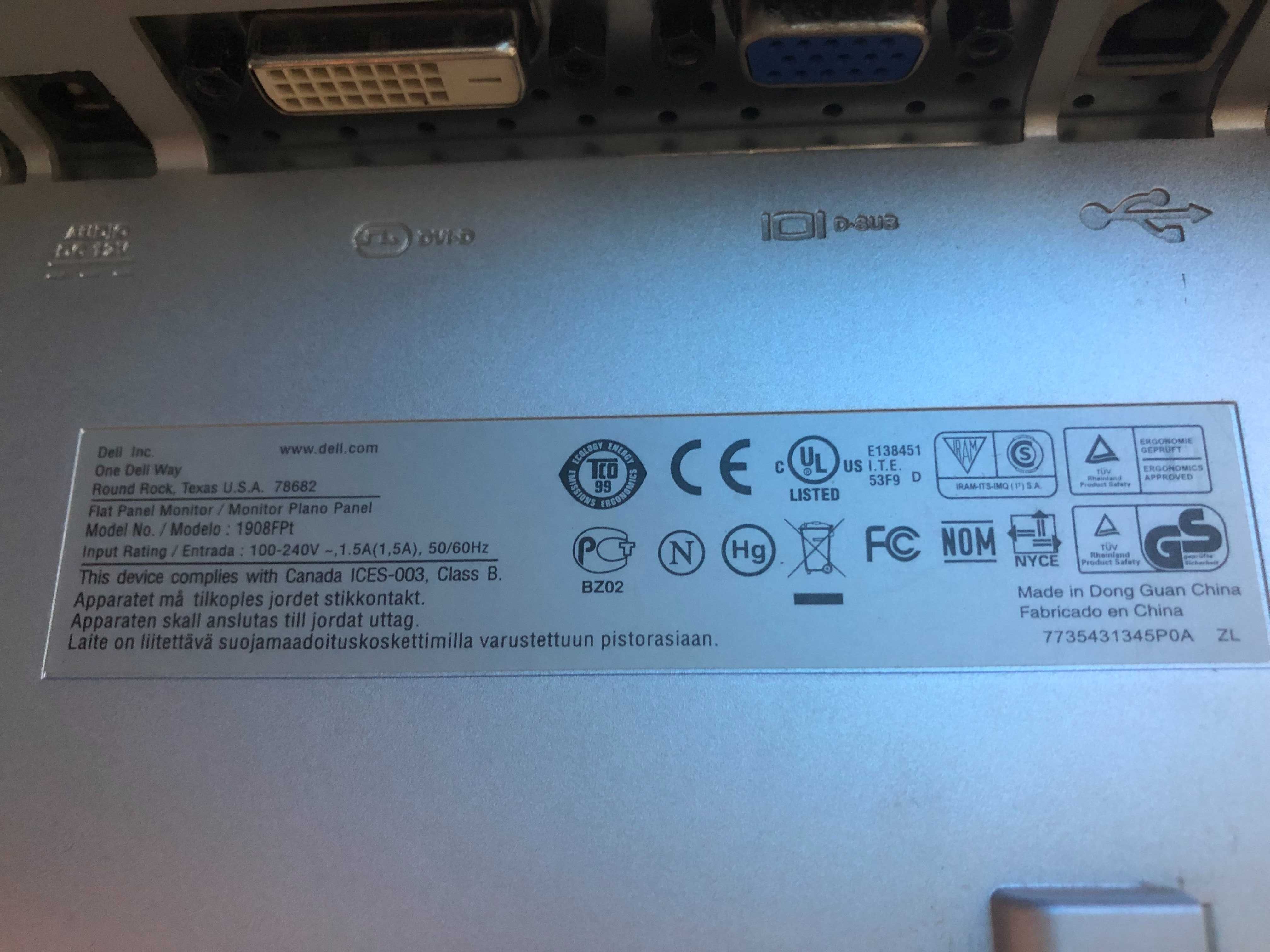 Monitor DELL 19" 1908fPT