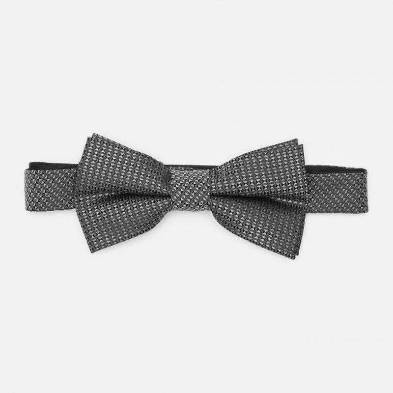 Бабочка галстук серая C&A с геометрическим рисунком