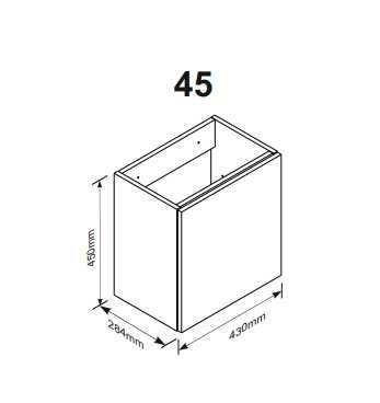 Szafka łazienkowa ORiSTO z umywalką 45 cm, biała w połysku