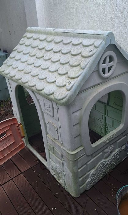 Casa brincar e escorrega de jardim