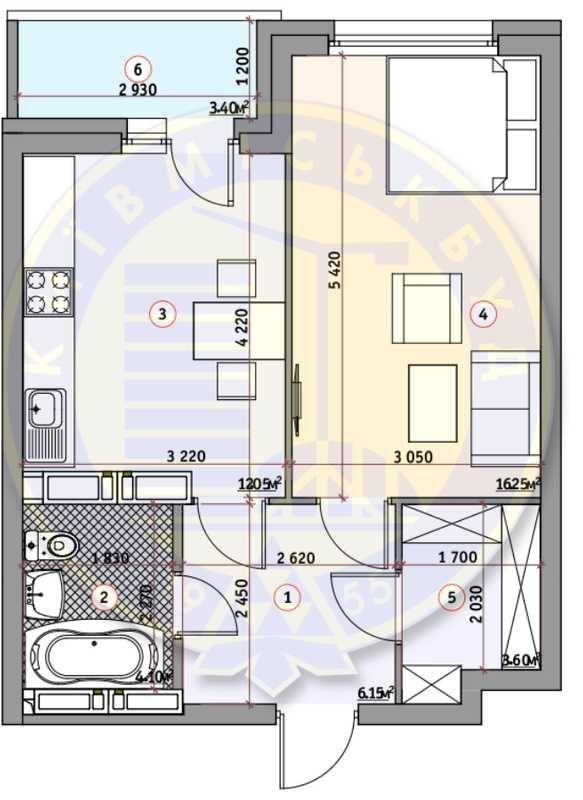 Продається 1к квартира 44.5 м² ЖК Кирилівський гай Лукьянівка