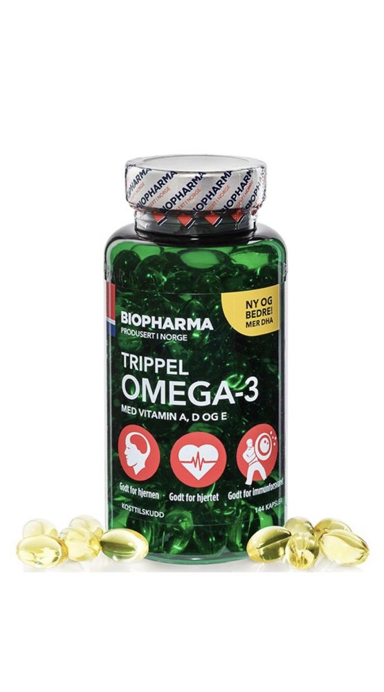 Омега 3 Риб‘ячий жир Biopharma Trippel Omega-3 EPA, DHA, 144 капсули