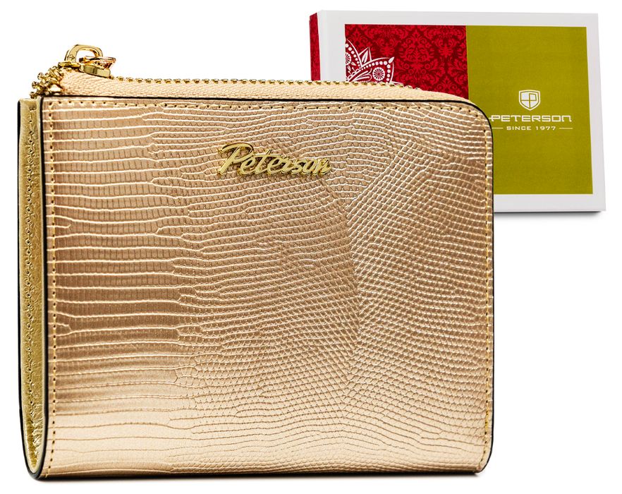 skórzany portfel damski na zamek - peterson