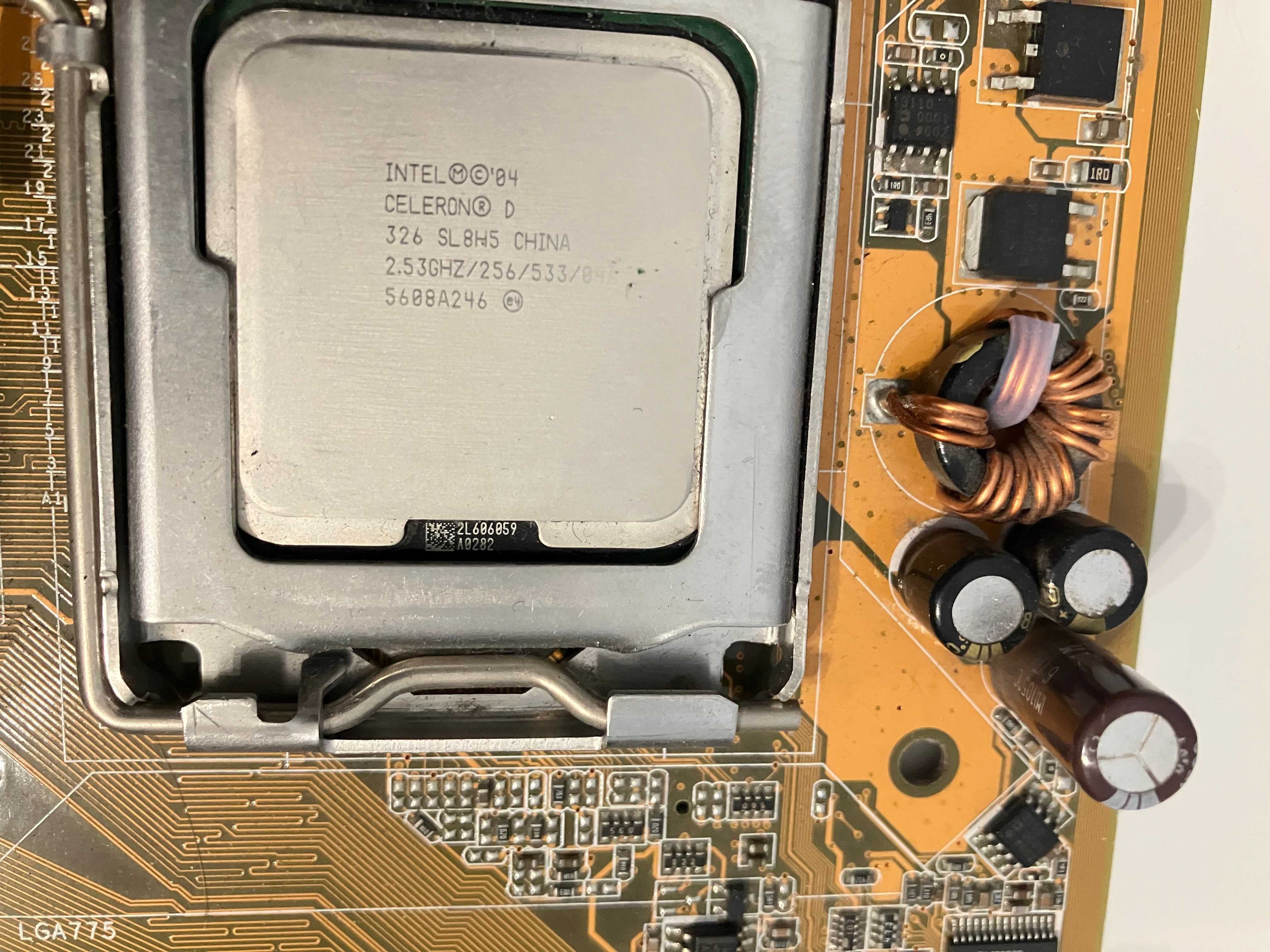 Материнская плата ASUS P5GV-MX + Intel Celeron D 326