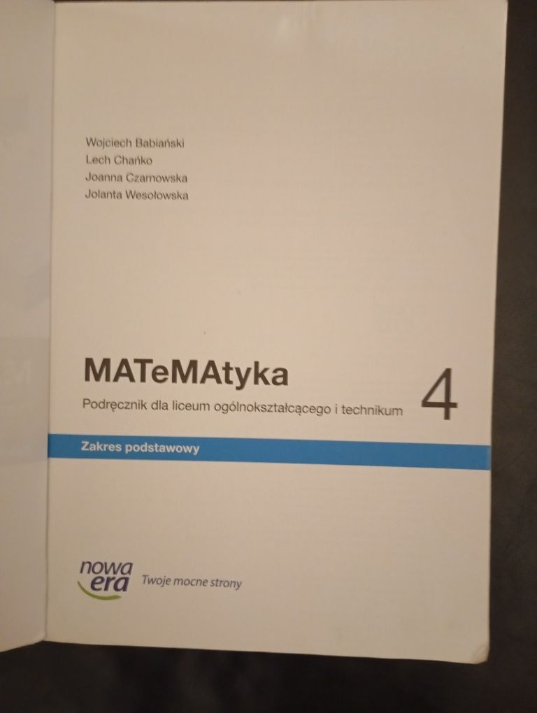 Matematyka 4 podręcznik do liceów ogólnokształcących i techników