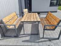 Zestaw ławek ogrodowych +stół +fotel