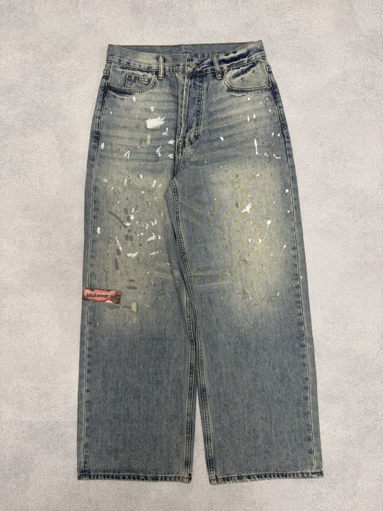 Штаны Джинсы Acne Studios Blue Painted jeans M L nofaith jaded balenci