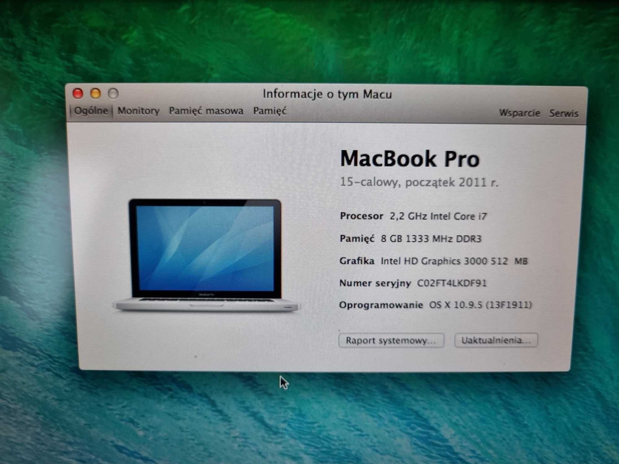 Macbook pro i7/8/256ssd/nowa bateria/15"/2 grafiki