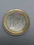 Moeda de 1 euro com defeito de cunhagem