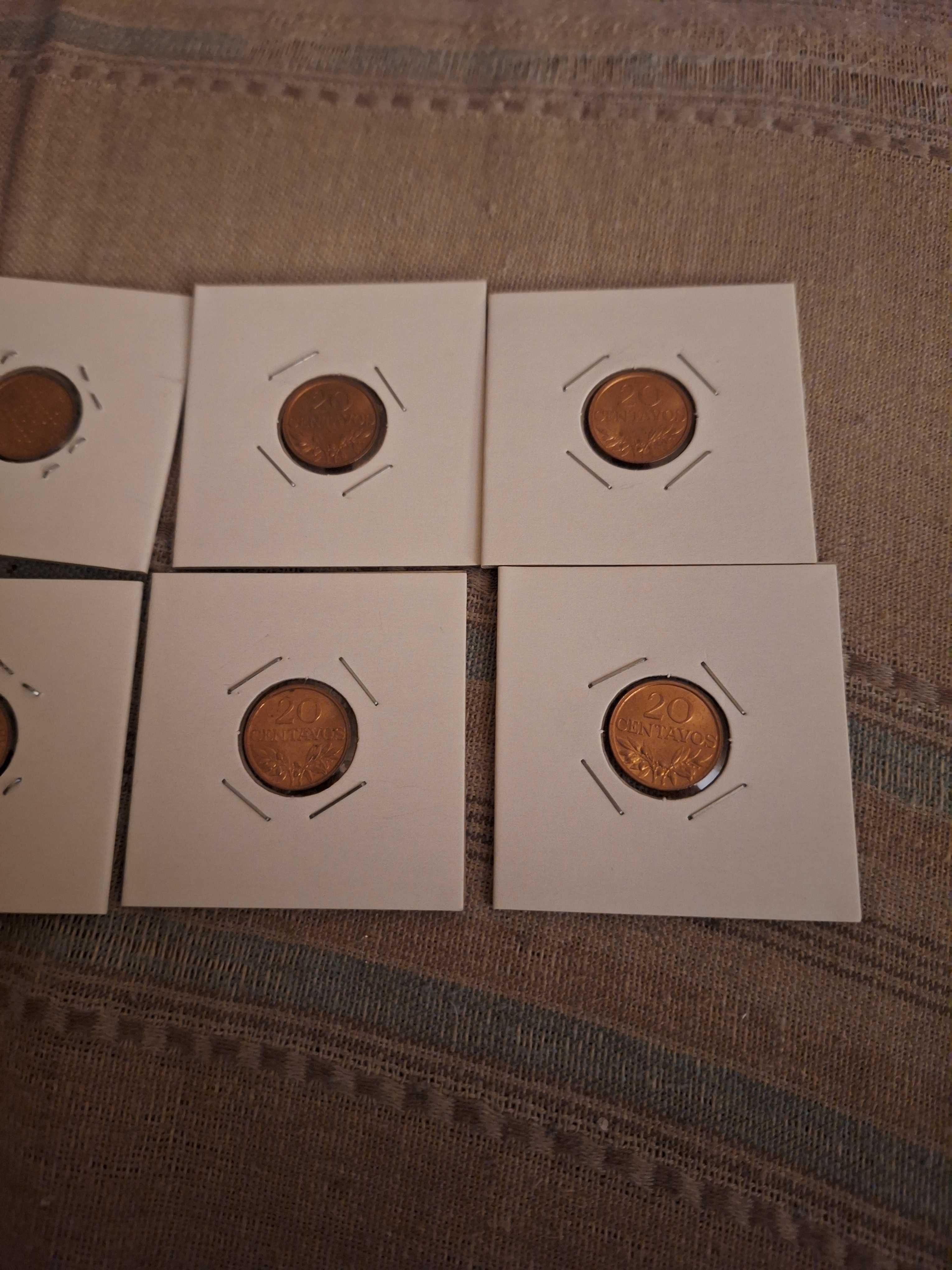 10 moedas 20centavos bronze Portugal