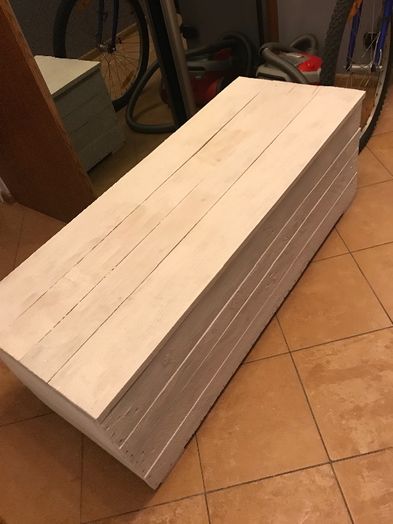 Skrzynka biała drewniana kufer siedzisko stolik donica kwietnik