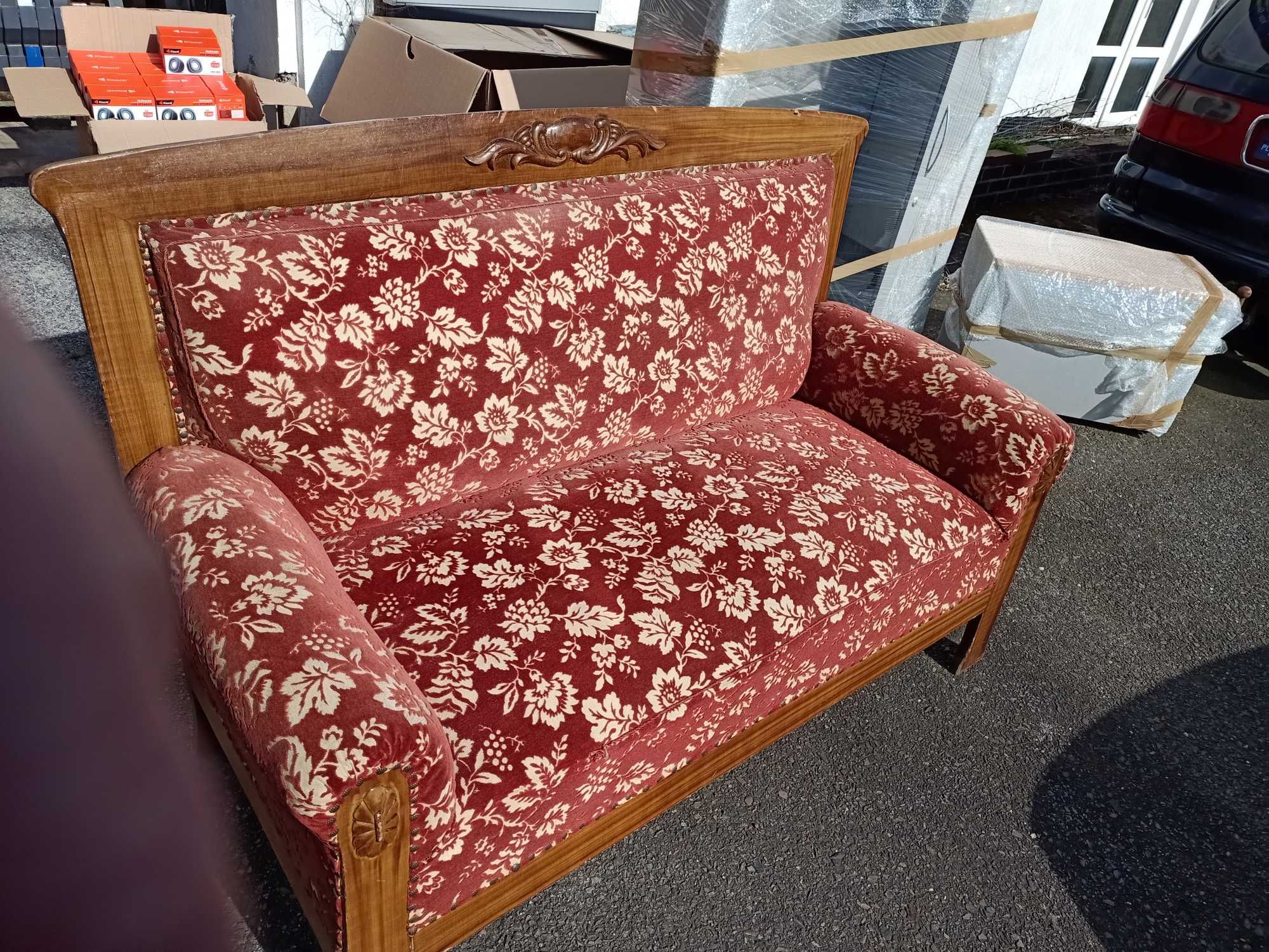 stara sofa dobry stan kanapa na sprężynach szer.176cm wys. całk. 112cm