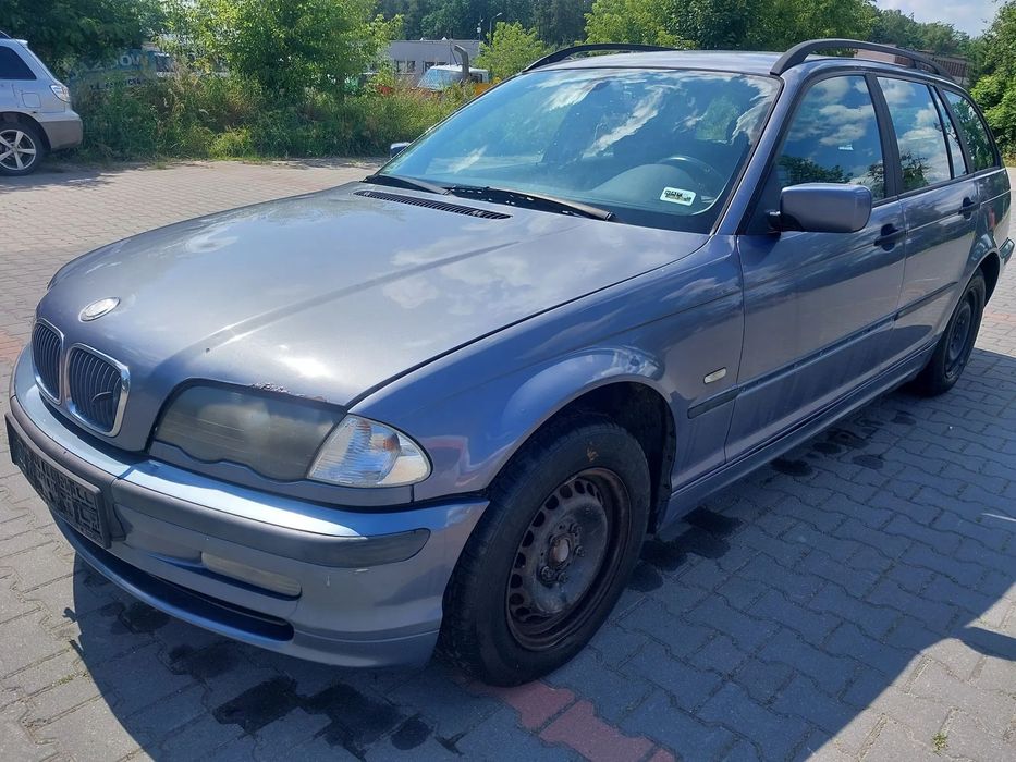 BMW E46 320D kombi silnik 2.0D 136KM M47D20 204D1 skrzynia biegów drzwi maska zderzak błotnik 372/5 Stahlblau Metallic uchylna szyba bagażnika fotel pas przedni chłodnice wał koło wału dyfer most półoś zwrotnica szyba czołowa czujnik sensor podsufitka pod