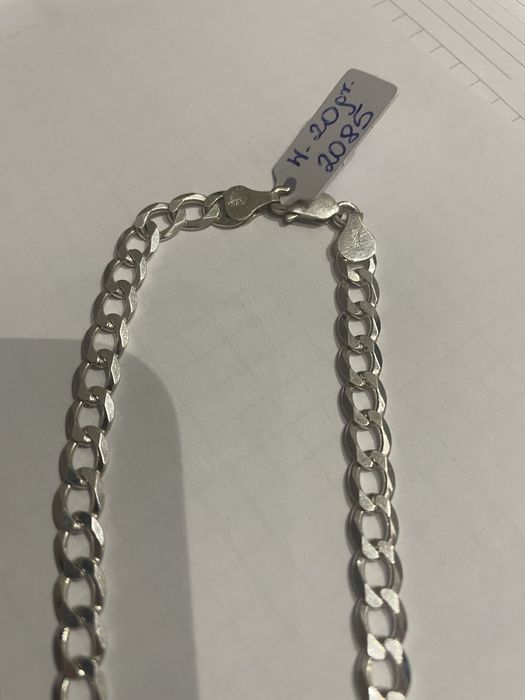 Nowy, srebrny łańscuszek męski - PANCERKA