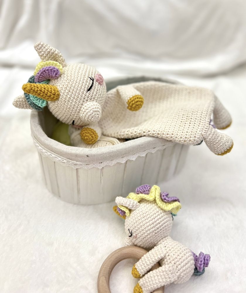 Naninha de bebé unicórnio crochet / amigurumi